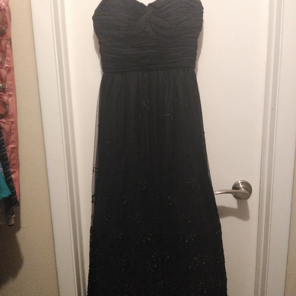 Black beaded ball gown